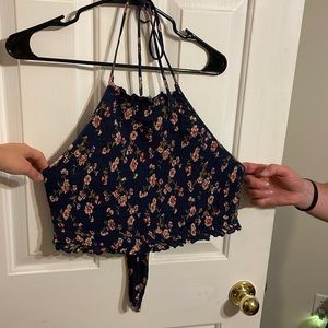 Navy, floral American Eagle halter top - size M